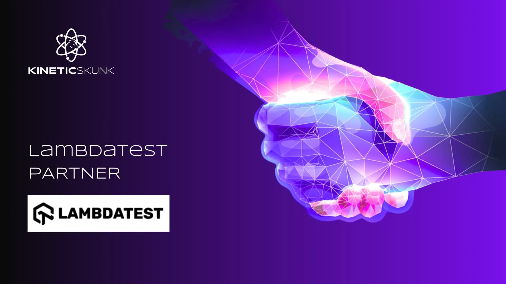 News hero for LambdaTest and Kinetic Skunk partnership
